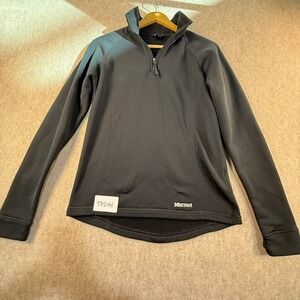 Marmot Womens Black Quarter Zip Fleece Lined Pullover Jacket Size Medium